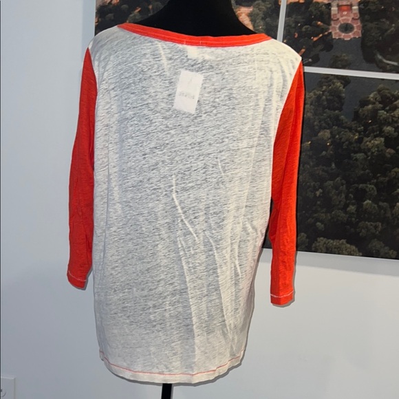 NWT J. Crew Color-block Linen Baseball Tee - Picture 3 of 3